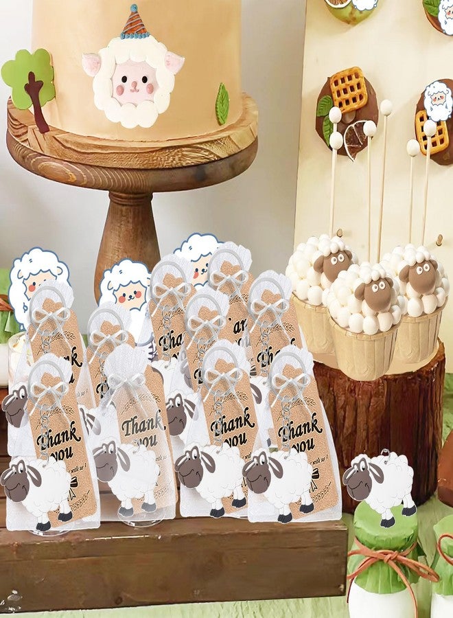 CiciBear 60 Pack Sheep Decorations - 20 Keychains, 20 Tags, 20 Gift Bags for Barnyard Farm Animal Themed Party, Baby Shower, School Party, Zoo Kids Birthday - Image 5